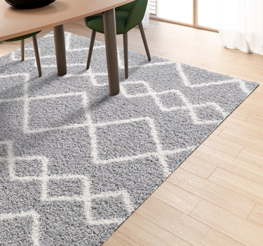 Shaggy Rug Lined Lumora Grey / Ivory