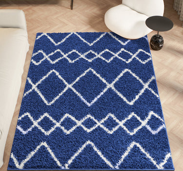Shaggy Rug Lined Lumora Navy