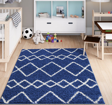 Shaggy Rug Lined Lumora Navy