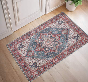 Washable Rugs NELSON Red/Blue