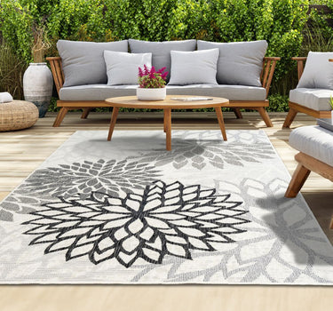 Outdoor Rugs Blossom - Black / Grey