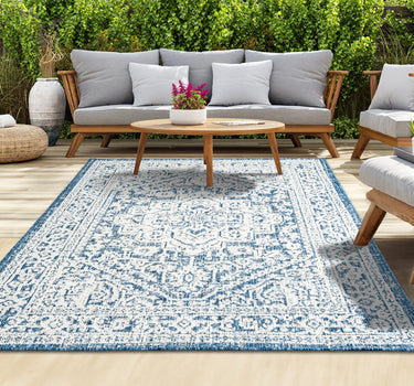 Outdoor Rugs Elegance Medal Blue / Cream