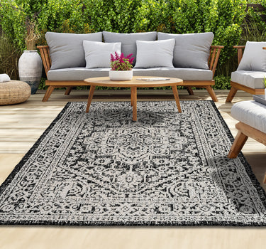 Outdoor Rugs Elegance Medal Black / Cream