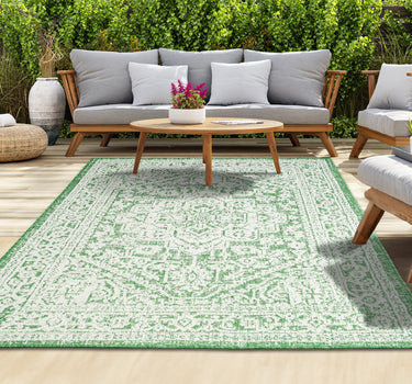 Outdoor Rugs Elegance Medal Green / Cream